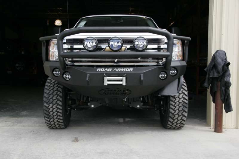 Chevrolet 2500 Front Bumper - Road Armor - Stealth Winch Bumper w/Lonestar Guard - Tex Blk - `11-`14